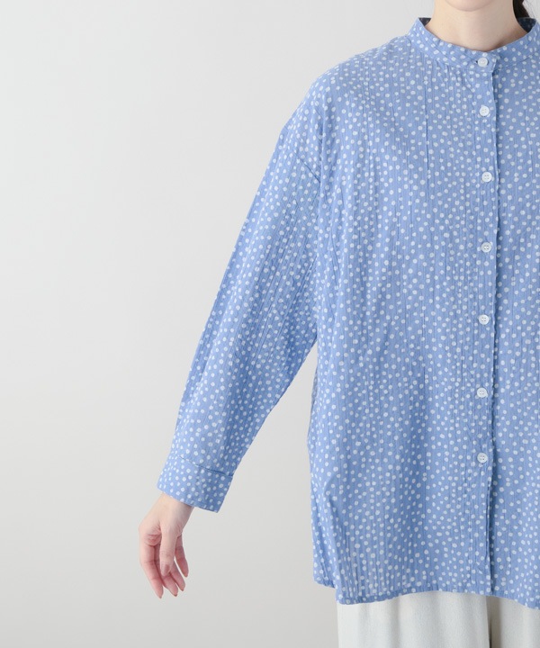 ランダムドットプリントサッカー2wayブラウス｜KANKAN ONLINE