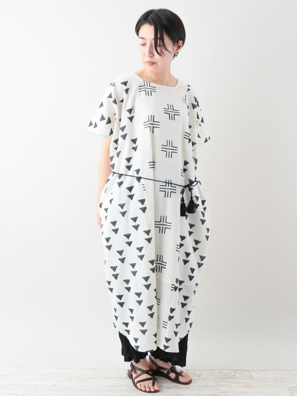 50％OFF】カディ泥染めプリント ワンピース｜KANKAN ONLINE SHOP【公式】