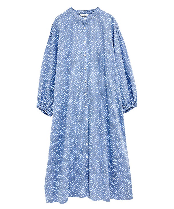 【新品未使用】ear PAPILLONNER マルチドット シャツワンピース　F ランダムドットプリントサッカーシャツワンピース｜KANKAN ONLINE SHOP