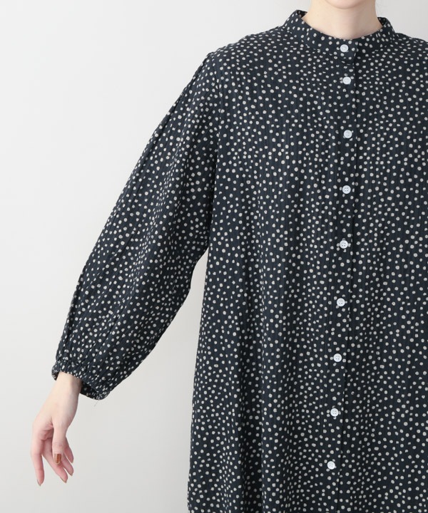 【新品未使用】ear PAPILLONNER マルチドット シャツワンピース　F ランダムドットプリントサッカーシャツワンピース｜KANKAN ONLINE SHOP