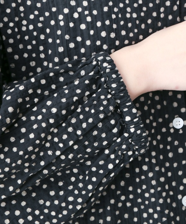 20%OFF】ランダムドットプリントサッカーシャツワンピース｜KANKAN