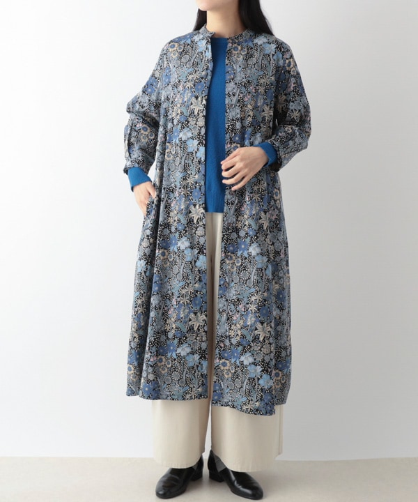 ガーデンプリントコットンコール前開ワンピース｜KANKAN ONLINE SHOP