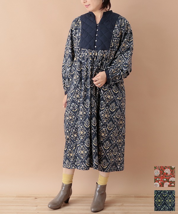 50％OFF】ブロックプリントコットンワンピース｜KANKAN ONLINE SHOP