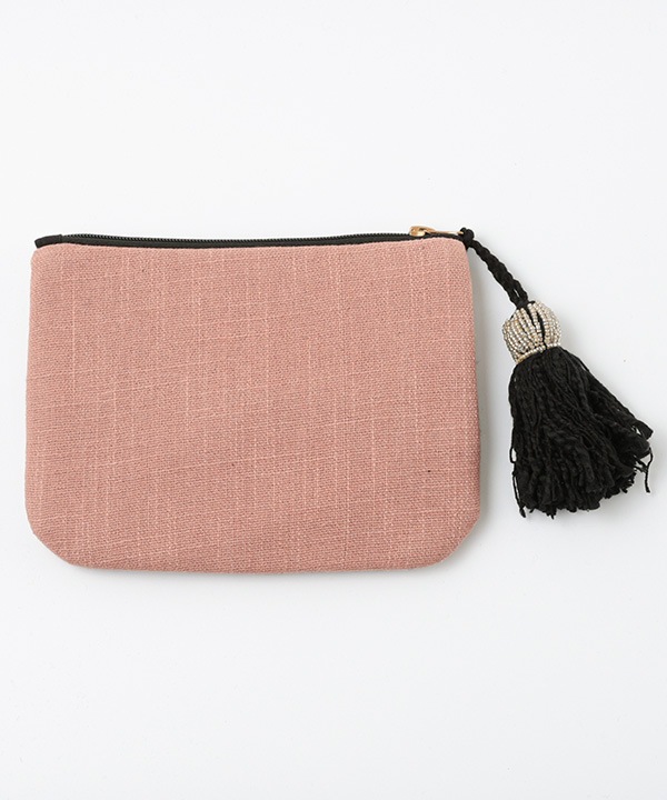 アニマル刺繍ポーチ M26-1957（BEツインキャット /BKダルメシアン