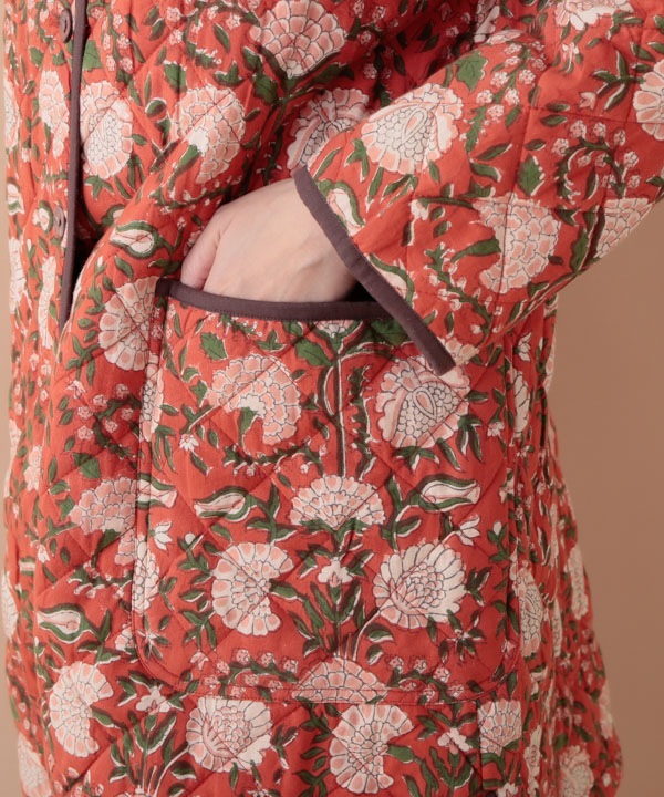 50％OFF】ブロックプリントコットンコート｜KANKAN ONLINE SHOP【公式】 