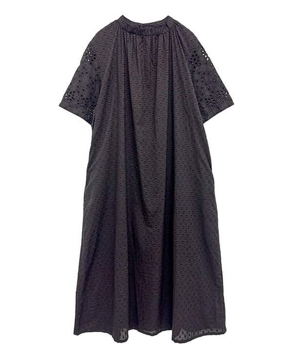 ワンピース kan dotシフリー×dotドビーコットンギャザーワンピース｜KANKAN