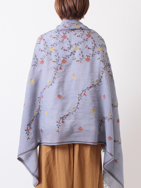 40％OFF】各色1点限り/ローカディ 大判カシミール花柄マシン刺繍