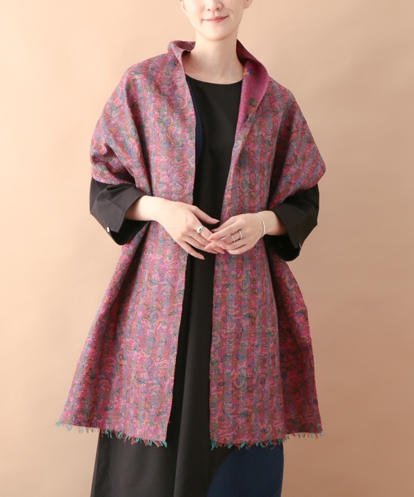 インド シルクカンタ（刺し子刺繍）ショール｜KANKAN ONLINE