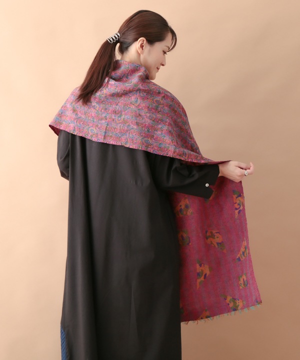 インド シルクカンタ（刺し子刺繍）ショール｜KANKAN ONLINE