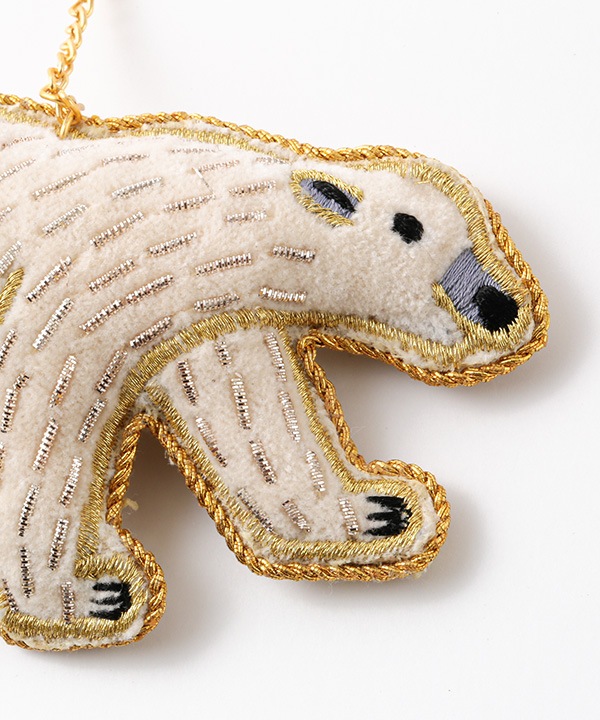 ザリ刺繍キーホルダー （シロクマ) M21-0942｜KANKAN ONLINE SHOP【公式】