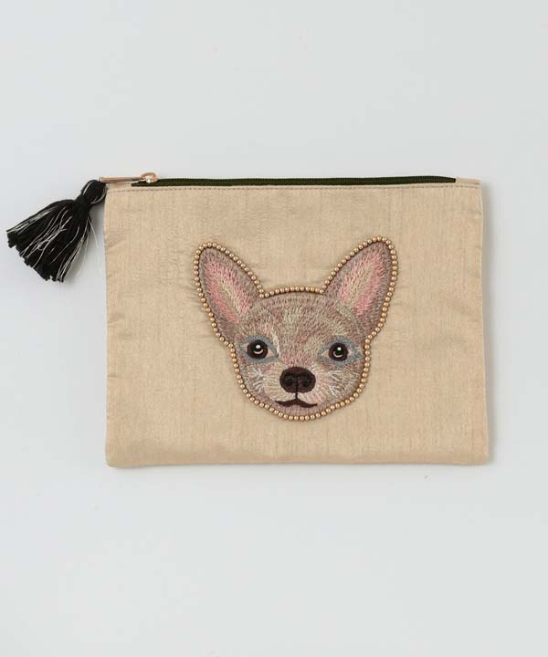 ドッグ刺繍 ポーチ｜KANKAN ONLINE SHOP【公式】