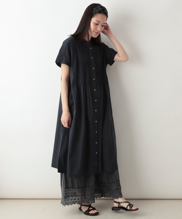 ピンタックたくさんコットン前開ワンピース｜KANKAN ONLINE SHOP【公式】