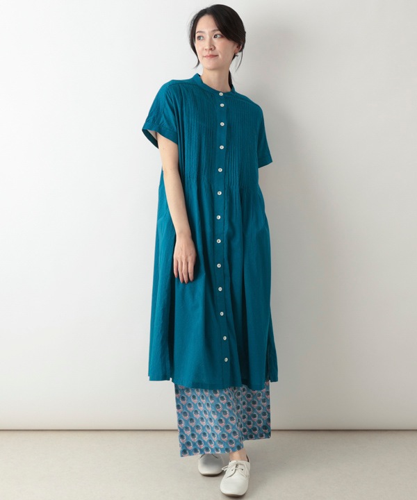 ピンタックたくさんコットン前開ワンピース｜KANKAN ONLINE SHOP【公式】