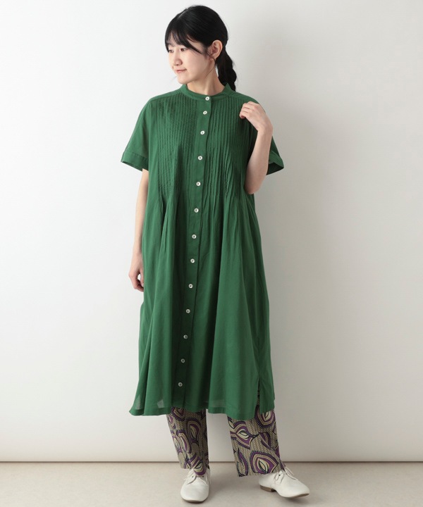 ピンタックたくさんコットン前開ワンピース｜KANKAN ONLINE SHOP【公式】
