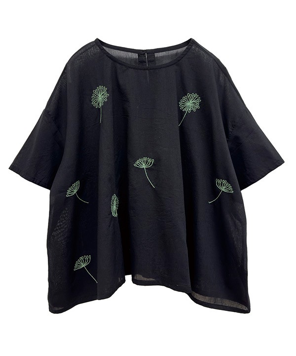 たんぽぽ綿毛刺繍ルーズブラウス|KANKAN ONLINE SHOP【公式】 たんぽぽ綿毛刺繍ルーズブラウス|KANKAN ONLINE SHOP【公式】