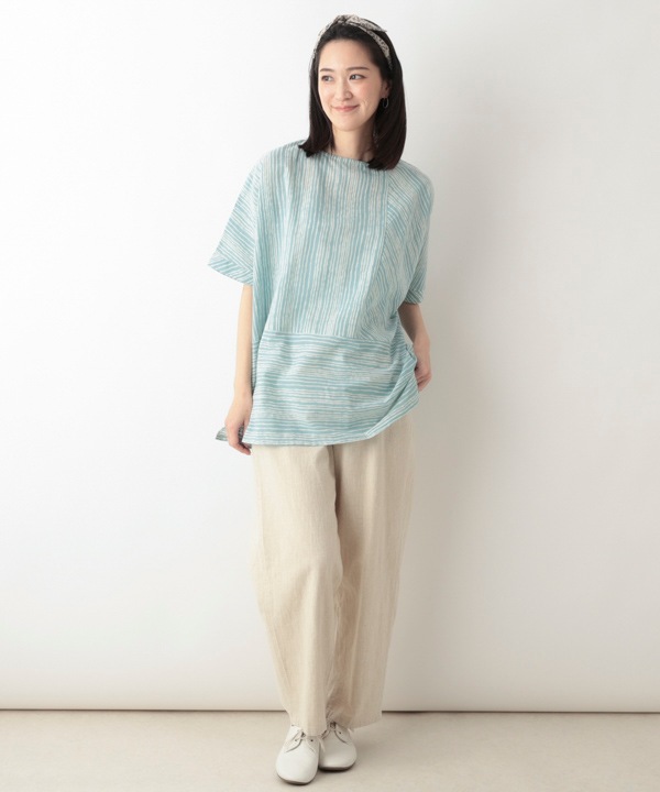 ゆれるストライププリントコットンチュニック｜KANKAN ONLINE SHOP【公式】