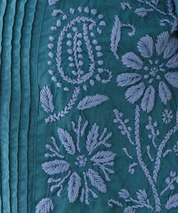 未使用タグ付き　郡言堂　根久　リネンレンズ刺繍ジャケット タッサーシルク総刺繍 カンタボタンジャケット RD｜ NIMAI NITAI