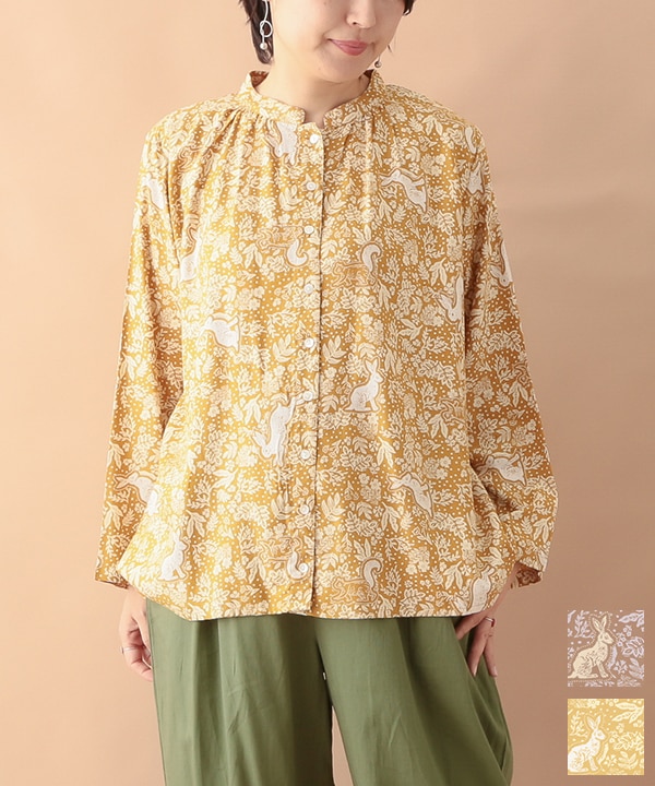 LEONARD カンカン　フラワープリント 長袖トップス　カットソー　ブラウス 極美品✨レオナール カンカン カットソー ブラウス 切替 花柄 赤 長袖