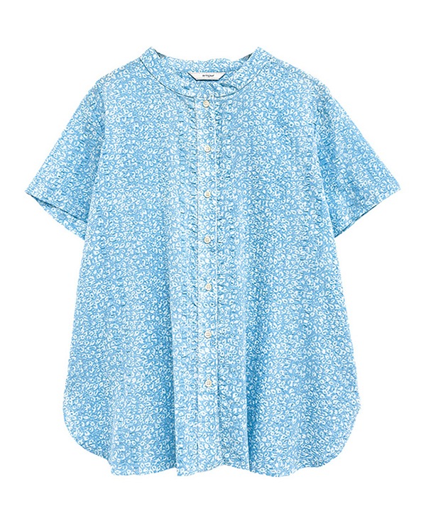 リーフプリントブラウス リーフプリントコットンサッカーブラウス｜KANKAN ONLINE SHOP
