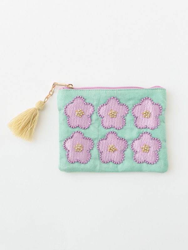 驚きの値段で フラワービーズ刺繍ポーチ｜KANKAN ONLINE SHOP【公式】 バッグ