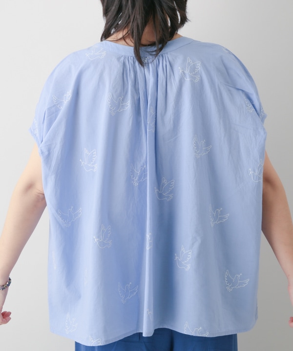 バード刺繍コットン2wayブラウス｜KANKAN ONLINE SHOP【公式】
