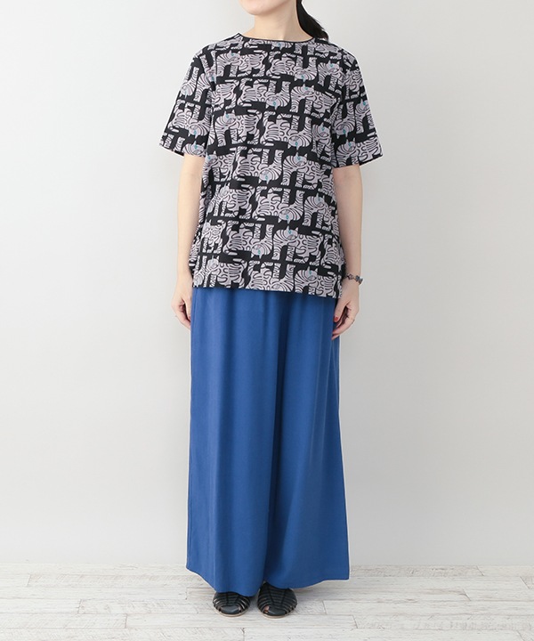 20%OFF】CHIZURI CATプリントコットンブラウス｜KANKAN ONLINE SHOP