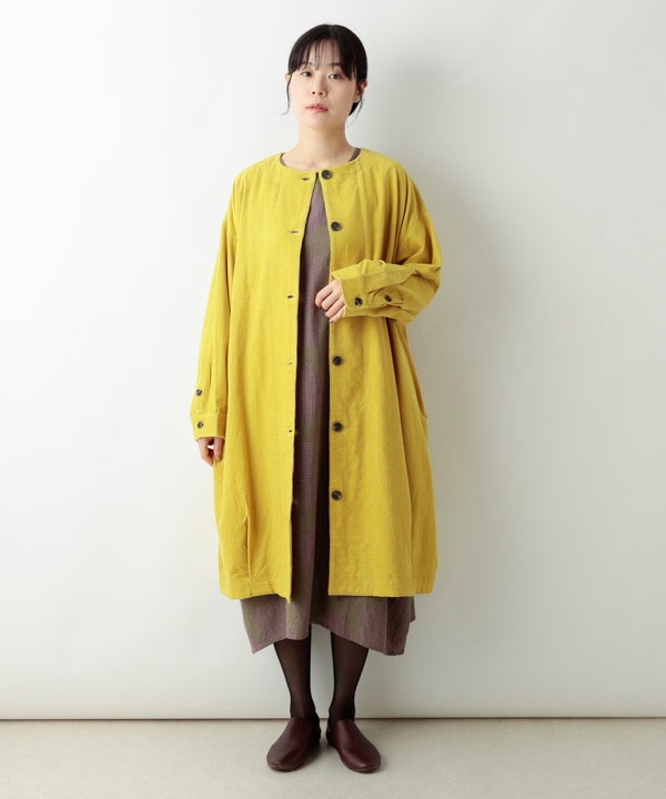大人配色コーデュロイ無地コクーンコート｜KANKAN ONLINE SHOP【公式】