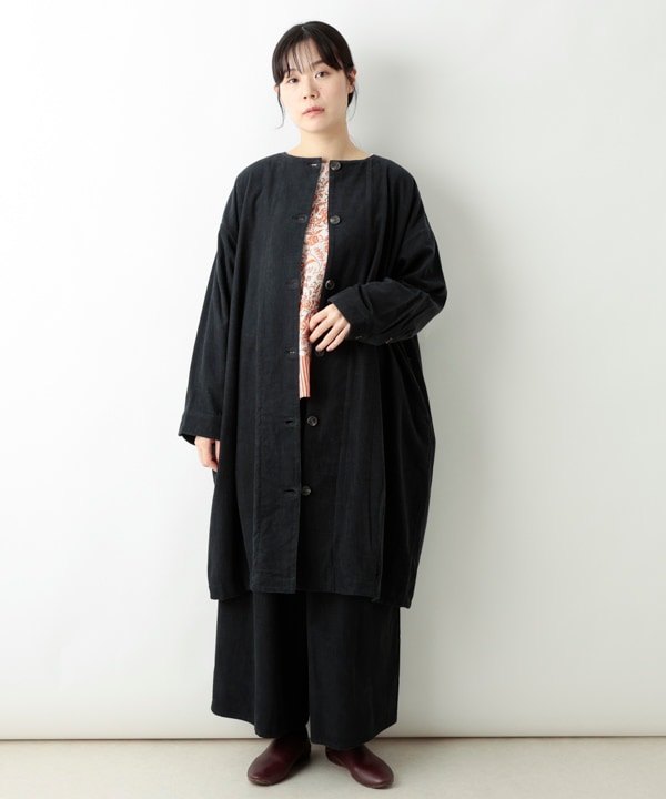 大人配色コーデュロイ無地コクーンコート｜KANKAN ONLINE SHOP【公式】