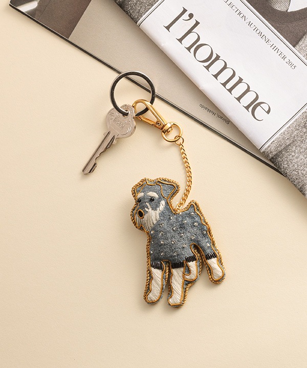 ザリ刺繍キーホルダー シュナウザー｜KANKAN ONLINE SHOP【公式】