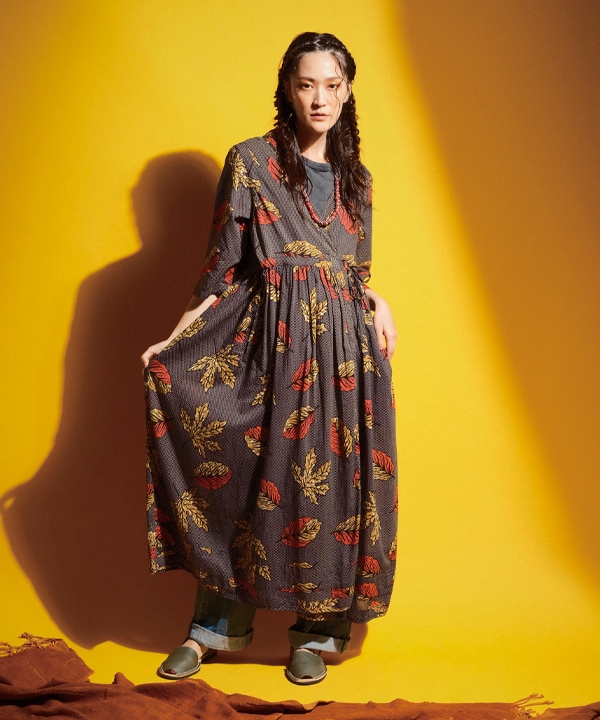 アフリカンプリントカシュクールワンピース｜KANKAN ONLINE SHOP
