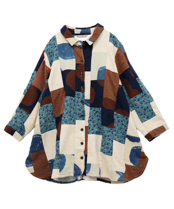 手仕事の温もりが息づくパッチワーク/ロングシャツ｜KANKAN ONLINE