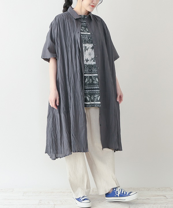 40%OFF】ピンタック＆クリンクルシャツワンピース｜KANKAN ONLINE SHOP