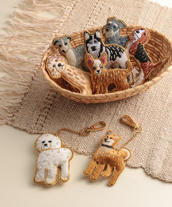 ザリ刺繍キーホルダー ハスキー｜KANKAN ONLINE SHOP【公式】