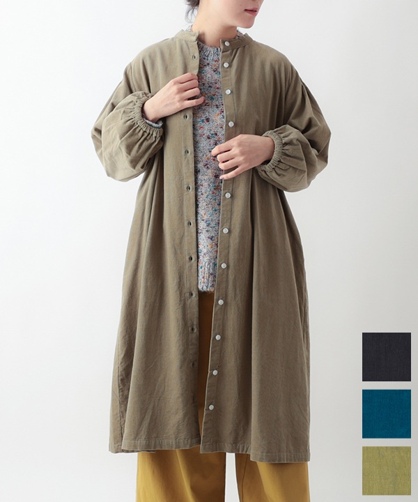 30％OFF】細畝コットンコーデュロイ前開ワンピース｜KANKAN ONLINE