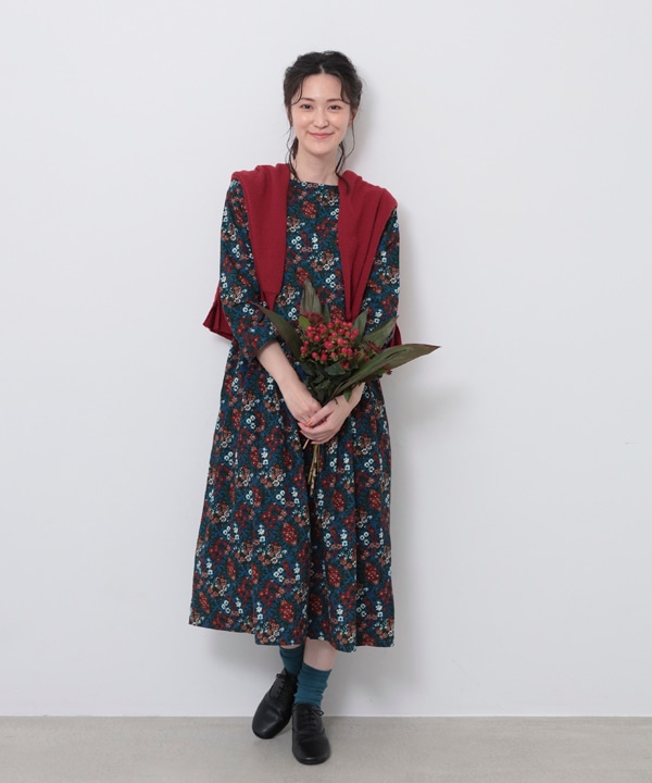 40％OFF】ブーケプリントコットンコーデュロイ2wayワンピース｜KANKAN
