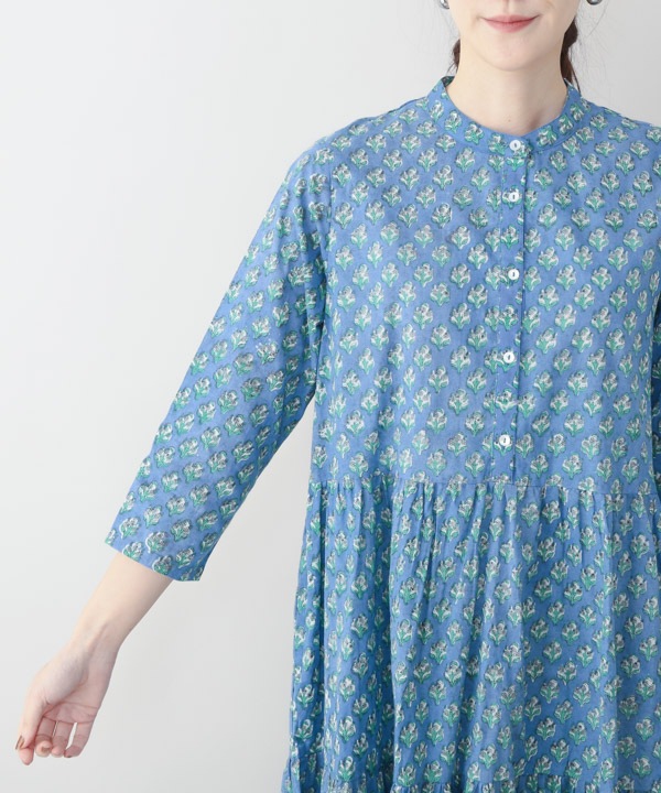 BAGRUブロックプリントコットンワンピース｜KANKAN ONLINE SHOP