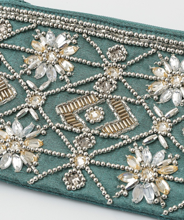 ビーズ刺繍ポーチ 15×10cm （2カラー）｜KANKAN ONLINE SHOP【公式】