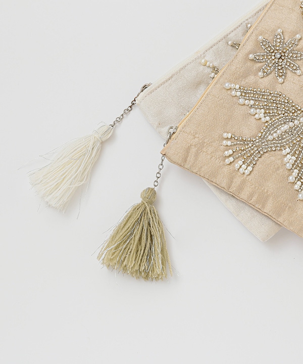 【未使用】豪華　金糸刺繍＆ビーズ　ビスチェ　Lサイズ ビーズ鳥刺繍フラットポーチ L｜KANKAN ONLINE SHOP【公式】