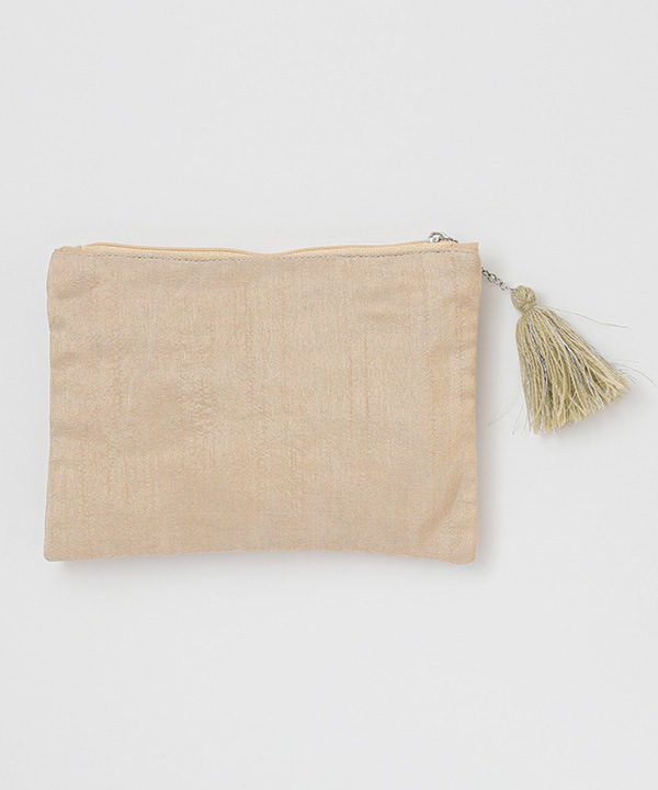 ビーズ鳥刺繍フラットポーチ L｜KANKAN ONLINE SHOP【公式】