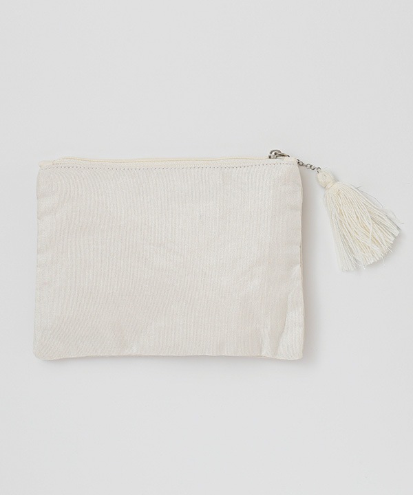 ビーズ鳥刺繍フラットポーチ L｜KANKAN ONLINE SHOP【公式】