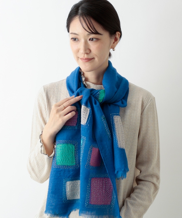 パッチワーク刺繍入りショール｜KANKAN ONLINE SHOP【公式】