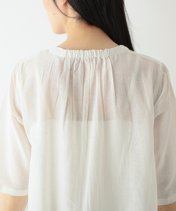 虹色ピンタックコットンリネンガーゼチュニック｜KANKAN ONLINE SHOP
