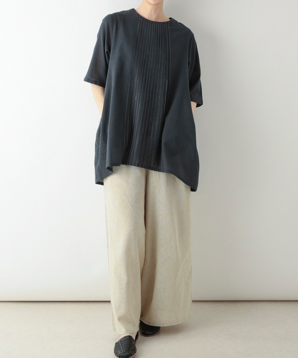 虹色ピンタックコットンリネンガーゼチュニック｜KANKAN ONLINE SHOP