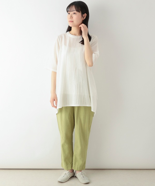 虹色ピンタックコットンリネンガーゼチュニック｜KANKAN ONLINE SHOP