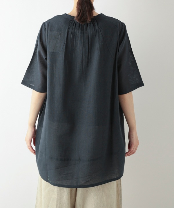 虹色ピンタックコットンリネンガーゼチュニック｜KANKAN ONLINE SHOP