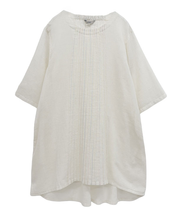 虹色ピンタックコットンリネンガーゼチュニック｜KANKAN ONLINE SHOP