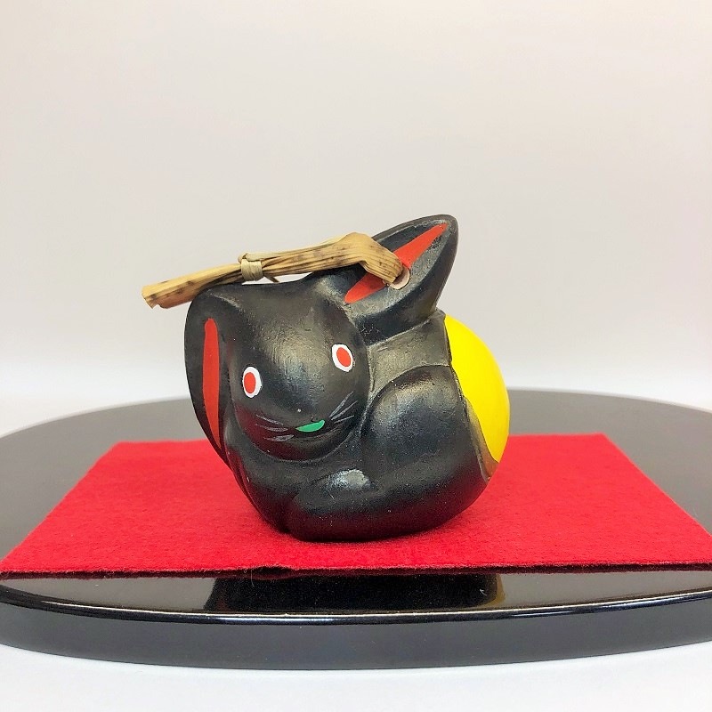 のごみ人形 「月うさぎ(黒)」