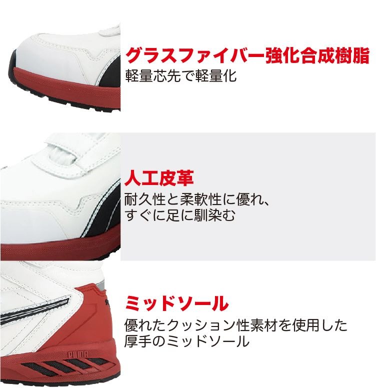 プーマ 安全靴 ハイカット ベルクロ ライダー ミッド RIDER 2.0 MID