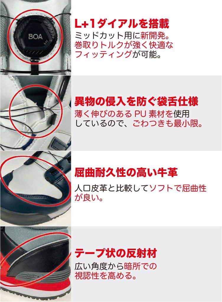 ニューバランス ハイカット 安全靴 ハリスバーグ BOA 作業靴 ダイヤル