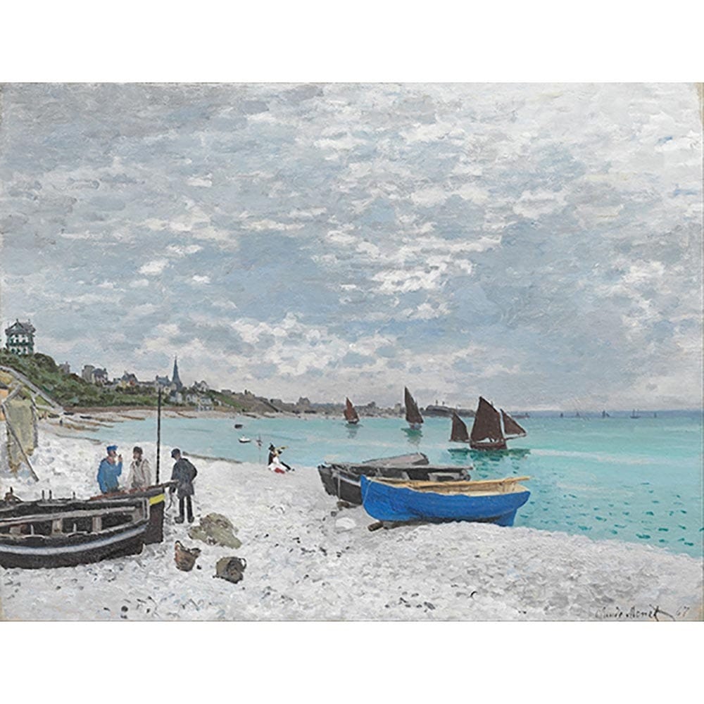 サン=タドレスのビーチ 【6号】 クロード・モネ 【 額縁が選べる 額入り 複製画 絵画 】